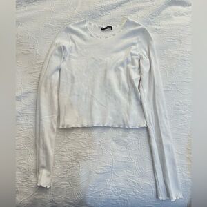 Brandy Melville White Long Sleeve Top